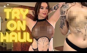 [4K] Transparent Try On Haul | 2024 |  See Through Lingerie top |Transparent bodysuit| No bra