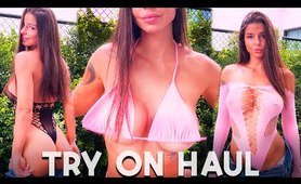 Try on haul lingerie and mesh transparent / RЕVЕАLING DRESS / see through with Sonya [4K]