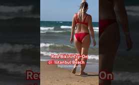 Red Bikini Try-On Haul on Istanbul’s stunning Beach