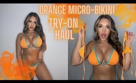 4k orange MICRO BIKINI try-on haul