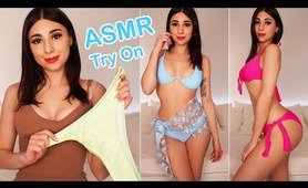 ASMR Bikini Try on Haul for Summer 2022 (Fabric Scratching Sounds & Whisper Ramble)