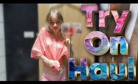 [4K] Transparent Try on Haul | See through Little pink top