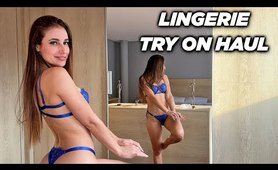 (4K) BEST TRANSPARENT BLUE LINGERIE TRY ON HAUL