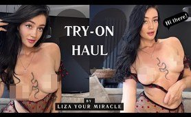 [4K] | Try On Haul | Semi-Transparent Lingerie Set | With Liza Your Miracle