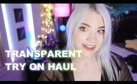 4K TRANSPARENT SHEER TOP Try On Haul with MIRROR View | Natural Petite Body
