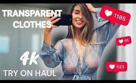 [4K] TRANSPARENT garment TRY-ON HAUL | See-Through NO BRA