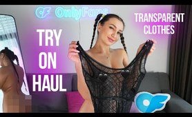 [4K] Transparent Try On Haul | See-Through black Lingerie Bodysuits