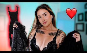 4K TRANSPARENT black Mesh Dresses TRY ON with Mirror View! | Alanah Cole TryOn