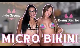 Bunny Blair | Micro Bikini Try On Haul w/ @Authorjadegreene | Girlfriend, Thongs, 4K