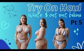 4K Try on haul new white & cut out micro bikini on my curvy body ✨️