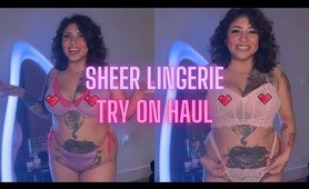 Sheer Lingerie Try on Haul Chubby babe Edition | Destiny Titsworth