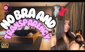 4K | TRANSPARENT Lingerie try on haul | Sheer Lingerie & Dress