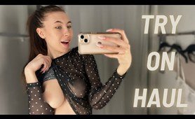 Transparent Lingerie TOP Try On Haul | NO BRA | See-Through Trend