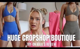 CROPSHOP BOUTIQUE Clothing Try-On Haul & vlog | scrunch sports & fine tights bras, WORTH IT?