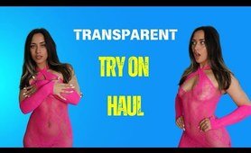 [4K] TRANSPARENT Mesh Dress TRY ON Haul with Mirror view