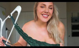 Sheer Teddie Lingerie Try on Haul- High Cut Green Lace One Piece