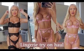 petite chick LINGERIE TRY ON HAUL with mirror view [4k]