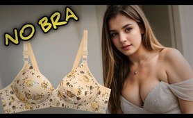 4K TRANSPARENT See Through LINGERIE Try On Haul with Mirror View | Natural petite Body  delicious Dress