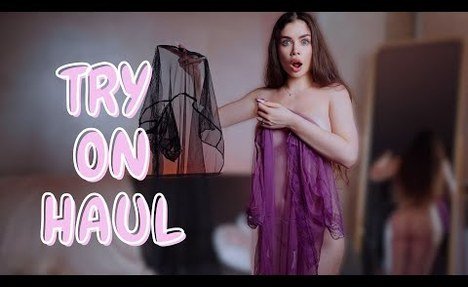 See-Through Lingerie Try on Haul | Transparent Robes & No Bra Trend [4K]