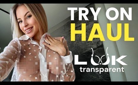 4K Try on Haul Transparent items | No Bra Challenge 2024 Trend New