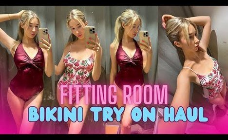 4K Fitting Room Bikini Try On Haul 2024