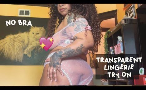 Transparent  Mesh Lingerie Try-On Haul | Plus Size Pierced Natural