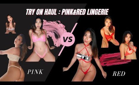 [4K asian Beauty] Try on Haul: Red vs. Pink Lingerie Try-On Haul | Fashion Guide