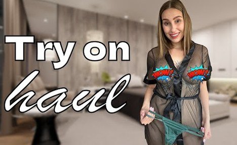 Kisscat Try on Haul: See-Through Transparent Robe without Lingerie & Bra [4k]