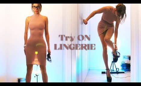 Transparent Lingerie Try on Haul with Tina | See through dress