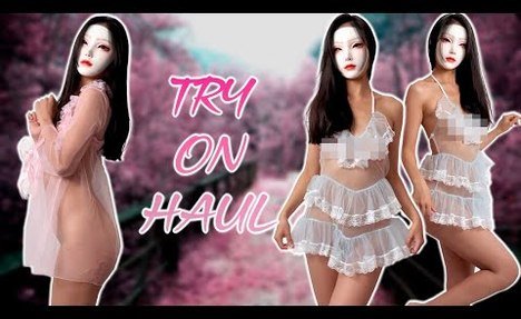 2024 Try On Haul | See-Through Lingerie Dresses | chinese Model in 4K No Lingerie