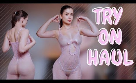 See-Through Lingerie Try on Haul | Transparent clothes & No Bra Trend [4K]