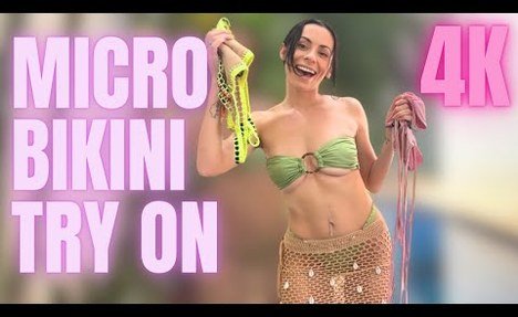 4K MICRO  microkini TRY ON HAUL AT MY POOL!