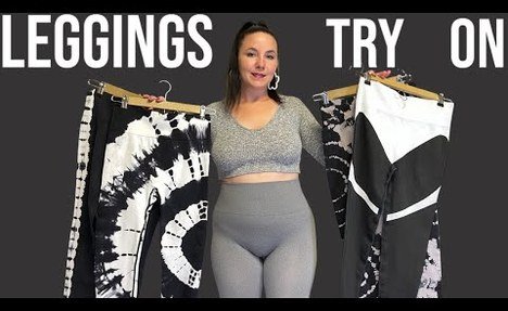 yoga pants Try-On! Ranking pretty Tie-dye & charming Stripes from Shein #tryon #tryonsheinhaul