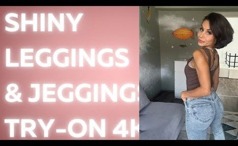 Skin-Tight leggings & Jeggings Mirror Try-on Haul ║ Natural skinny body ║ 4K