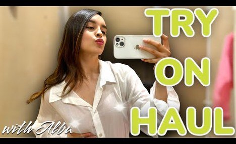 White Shirt See Through Try On With Alba [4K] Transparent items Try on Haul