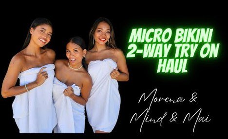 Micro  beachwear 2 Way Try On Haul with chinese Models