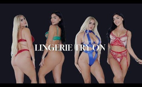 Transparent lingerie try on haul with @EmilyRinaudo  | 4K