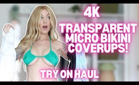 4K TRANSPARENT MICRO bikini COVER-UP Try on HAUL! | Target  bathing suit Cover Up Haul