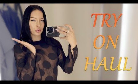 {4K} Try On Haul / Blue Transparent Lingerie See Through and No Bra  Haul Polly M's Elegant Lingerie