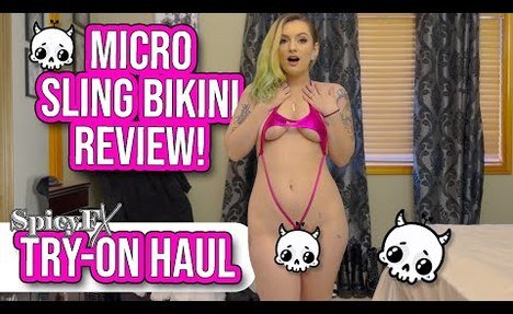 Micro Sling  two-piece swimsuit vlog and Try On Haul | SpicyFXXX