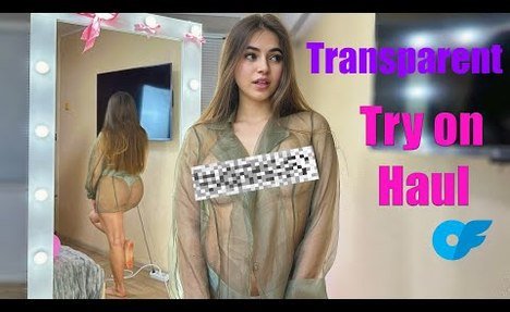 [4K] Transparent Lingerie Try on Haul | No Bra |