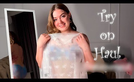 (4K) See-Through Lingerie Try on Haul, Transparent items  See through {2024} Outfit Reveal TryOns