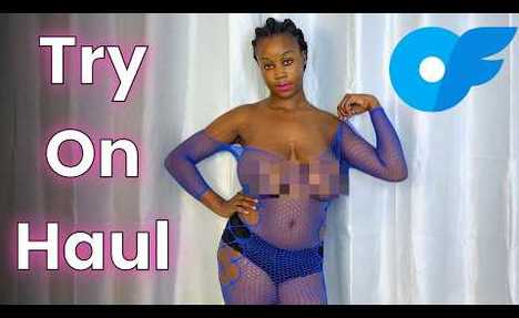 ebony 4K TRANSPARENT LINGERIE Try on Haul | Fishnet Try On | See Through