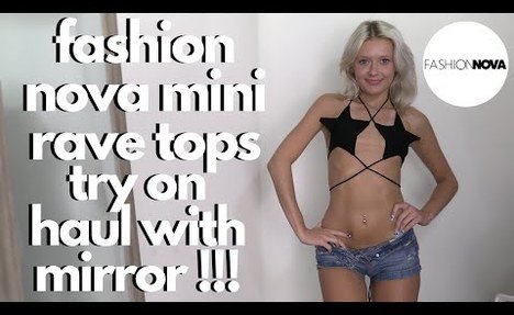 fashion nova mini rave tops try on haul with mirror !!!