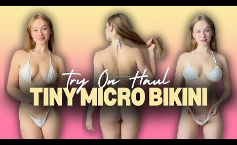 [4K] Tiny Micro  bathing suit Try On Haul With Mia Miku