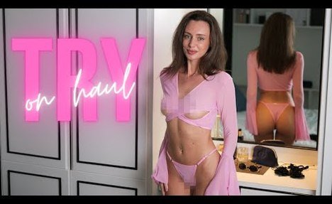 [4K] 2024 Try On Haul | Transparent Lingerie | No Bra & See Through Panties | Jerryhit