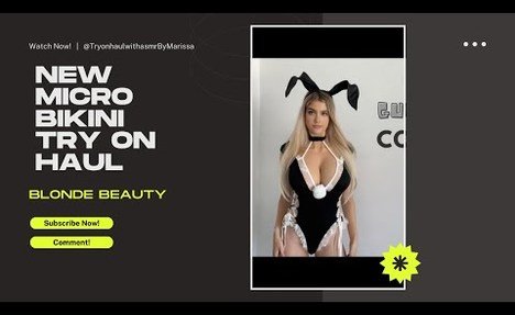 Bunny Cosplay  New Micro  monokini Try On Haul  4K, sweet, Plus Size  fashion