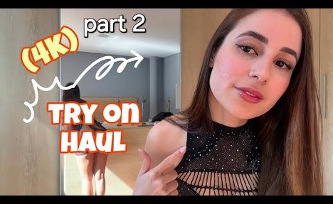 4K holly Haul Transparent Lingerie Try-on | See Through haul outfit mirror view