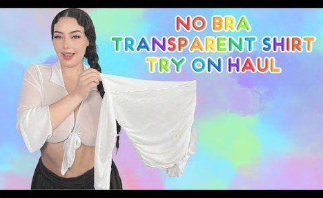 No Bra | Transparent White Top Try on Haul [4k]