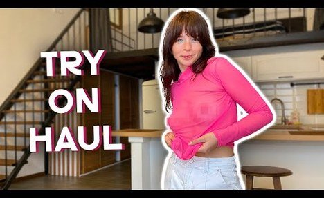 [4K] See-Through Lingerie Try on Haul | Transparent items No Bra Trend | Mia Azami